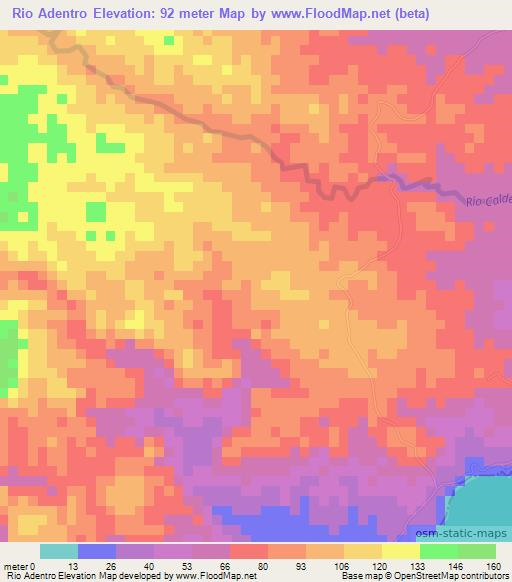 Rio Adentro,Panama Elevation Map