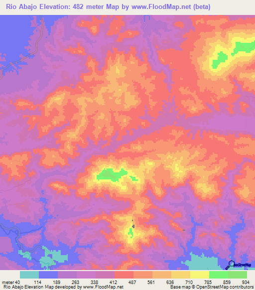 Rio Abajo,Panama Elevation Map