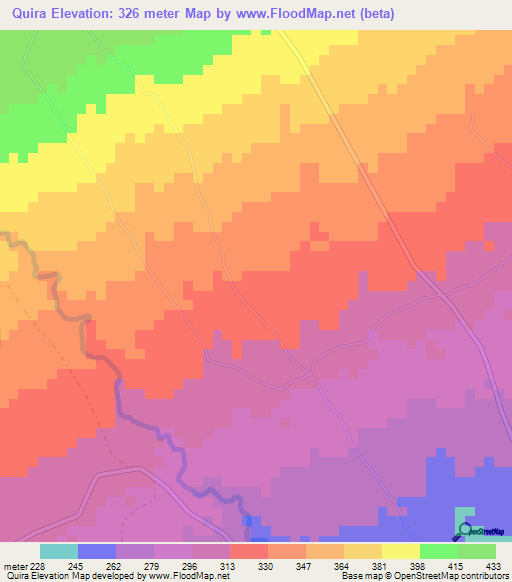 Quira,Panama Elevation Map