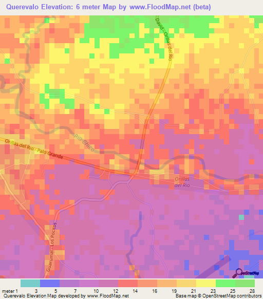 Querevalo,Panama Elevation Map