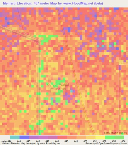 Meinarti,Sudan Elevation Map