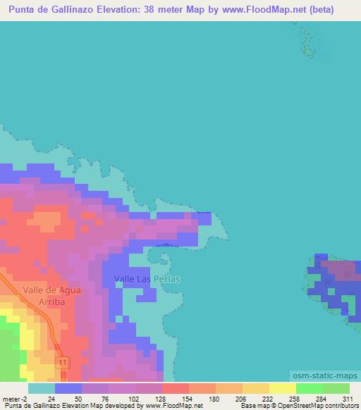 Punta de Gallinazo,Panama Elevation Map
