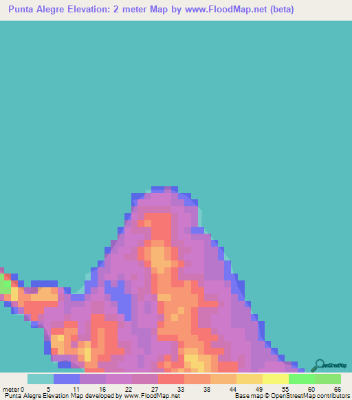 Punta Alegre,Panama Elevation Map