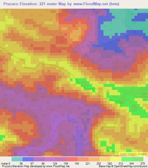 Prucsco,Panama Elevation Map