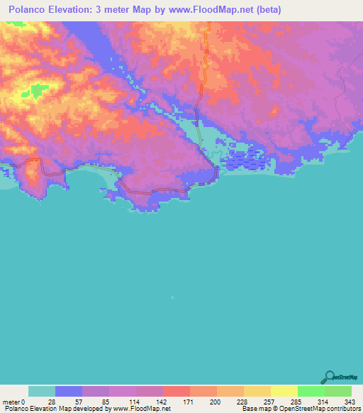 Polanco,Panama Elevation Map