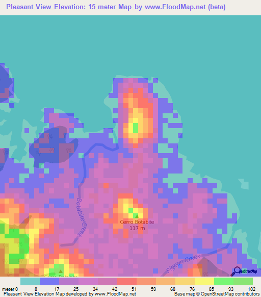 Pleasant View,Panama Elevation Map