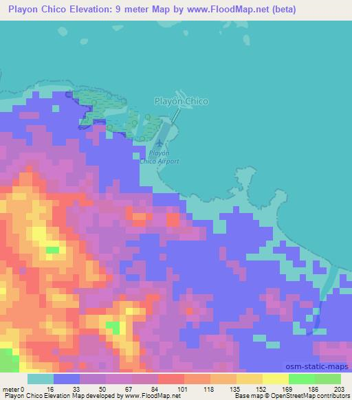 Playon Chico,Panama Elevation Map
