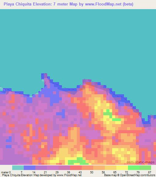 Playa Chiquita,Panama Elevation Map