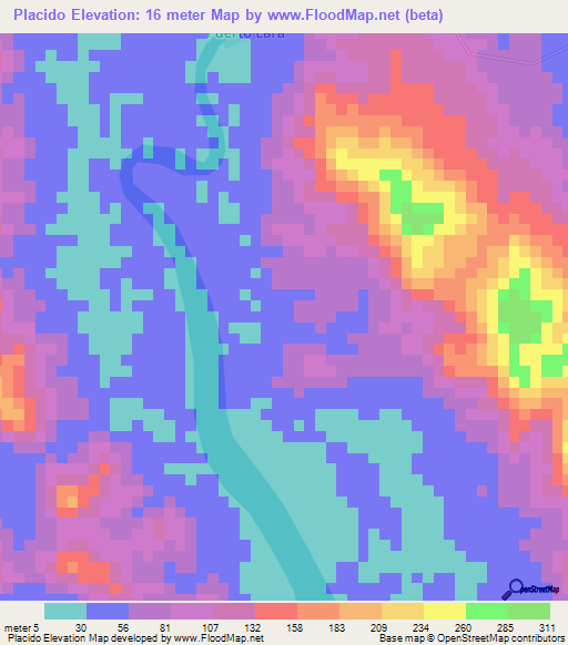 Placido,Panama Elevation Map