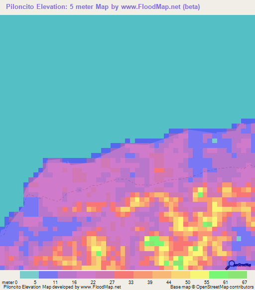 Piloncito,Panama Elevation Map