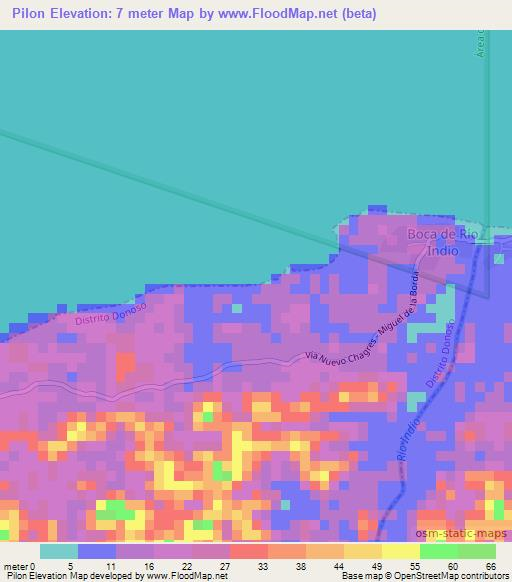 Pilon,Panama Elevation Map