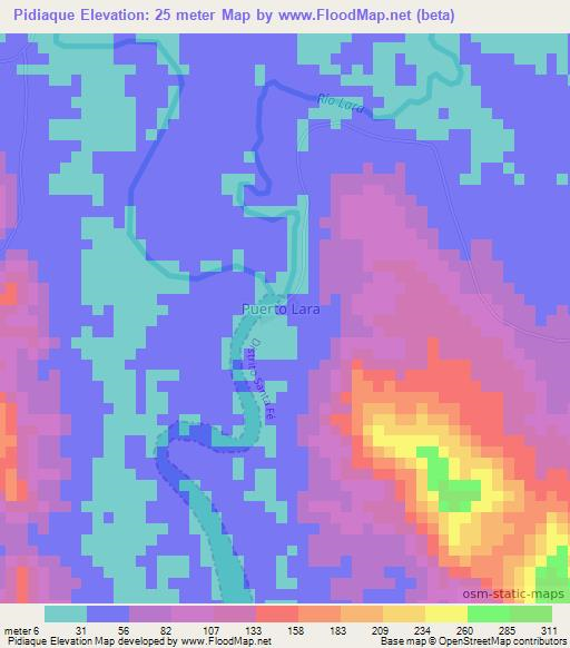 Pidiaque,Panama Elevation Map