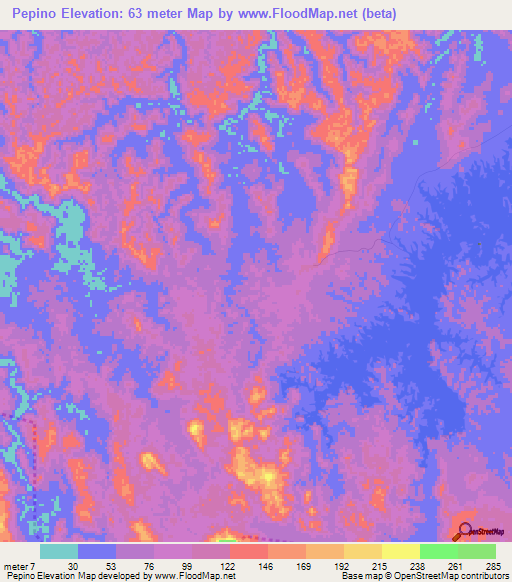 Pepino,Panama Elevation Map
