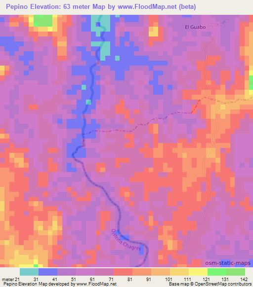 Pepino,Panama Elevation Map