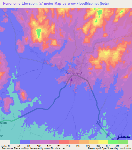 Penonome,Panama Elevation Map