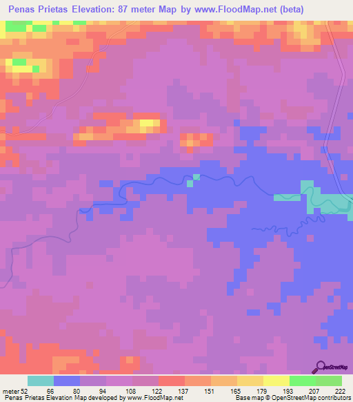 Penas Prietas,Panama Elevation Map