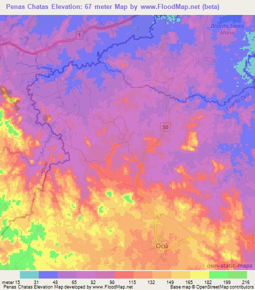 Penas Chatas,Panama Elevation Map