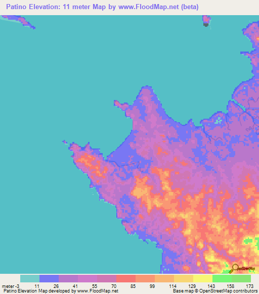 Patino,Panama Elevation Map