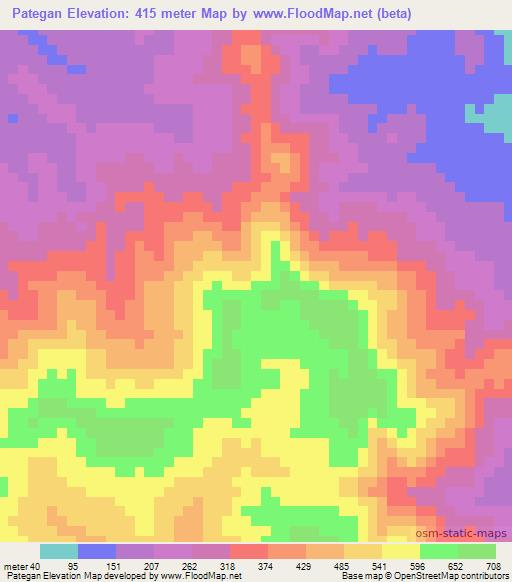 Pategan,Panama Elevation Map