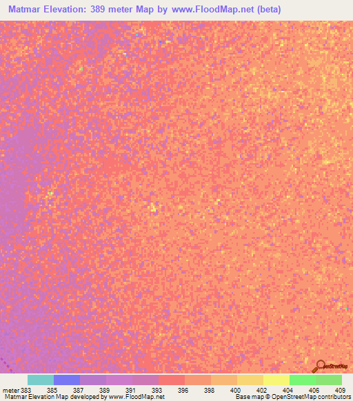Matmar,Sudan Elevation Map