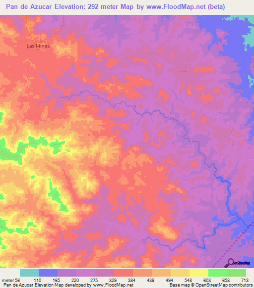 Pan de Azucar,Panama Elevation Map