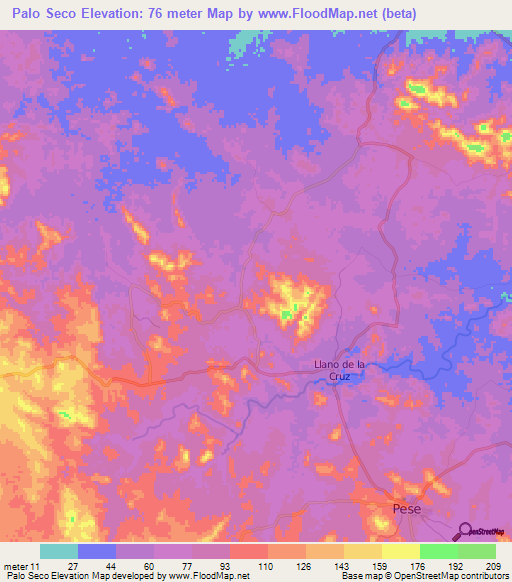 Palo Seco,Panama Elevation Map