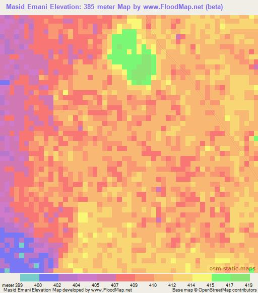 Masid Emani,Sudan Elevation Map