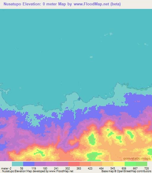 Nusatupo,Panama Elevation Map