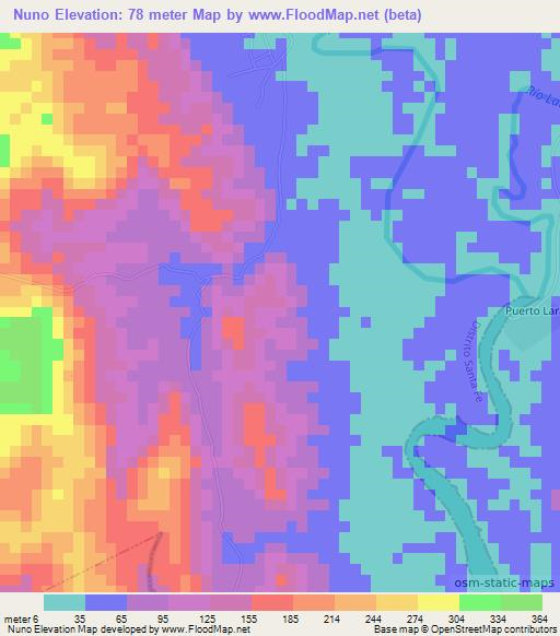 Nuno,Panama Elevation Map