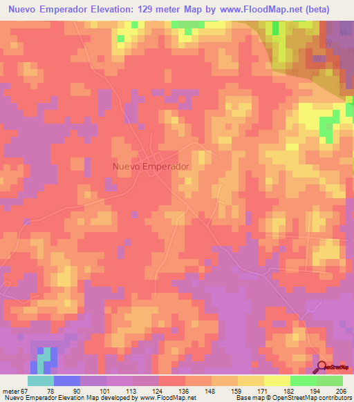 Nuevo Emperador,Panama Elevation Map