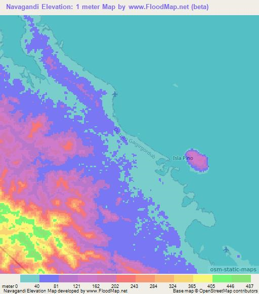 Navagandi,Panama Elevation Map