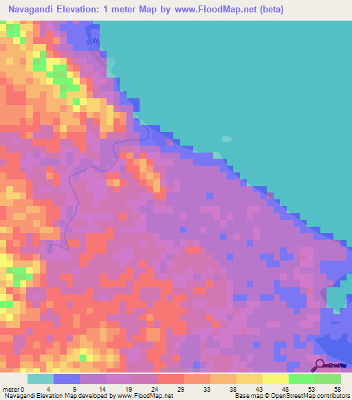 Navagandi,Panama Elevation Map