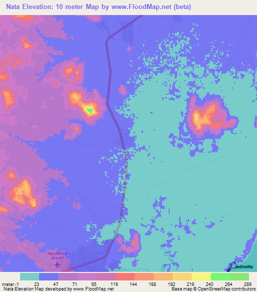 Nata,Panama Elevation Map