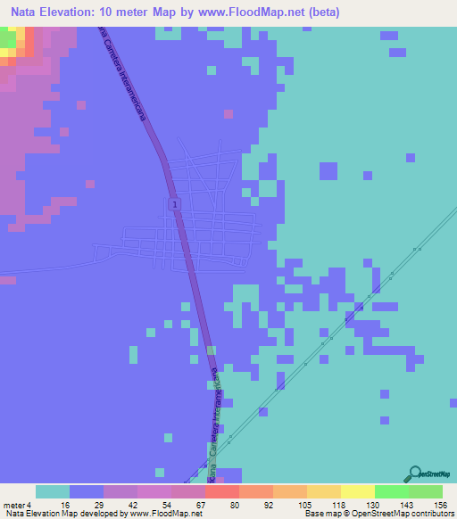 Nata,Panama Elevation Map