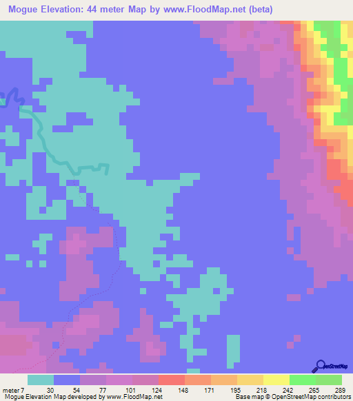 Mogue,Panama Elevation Map