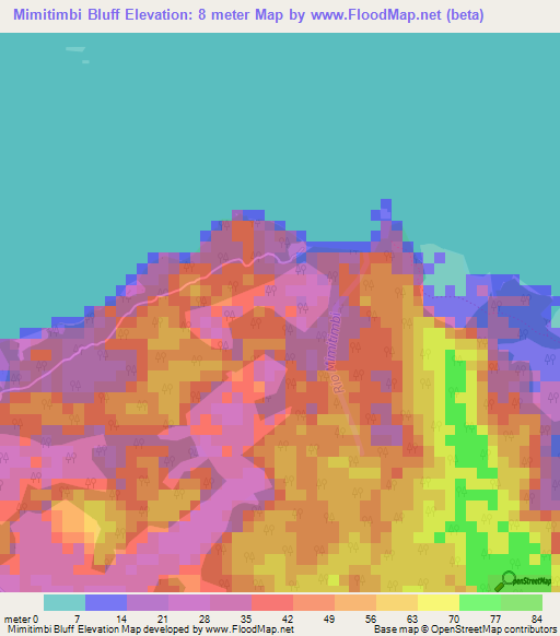 Mimitimbi Bluff,Panama Elevation Map