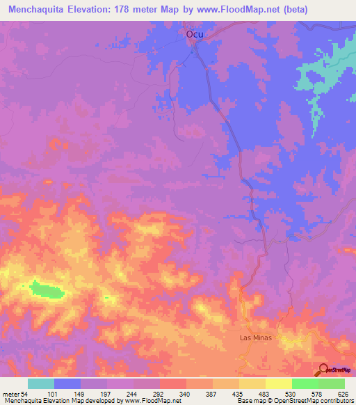 Menchaquita,Panama Elevation Map