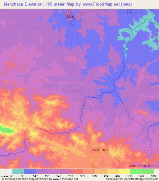 Menchaca,Panama Elevation Map