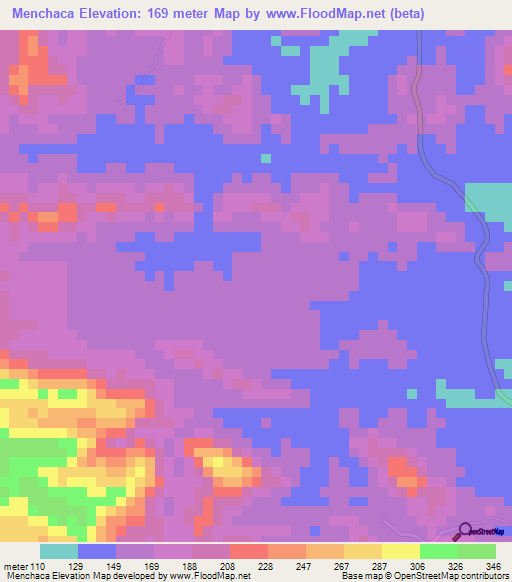 Menchaca,Panama Elevation Map