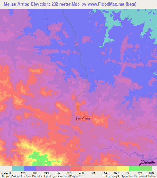 Mejias Arriba,Panama Elevation Map