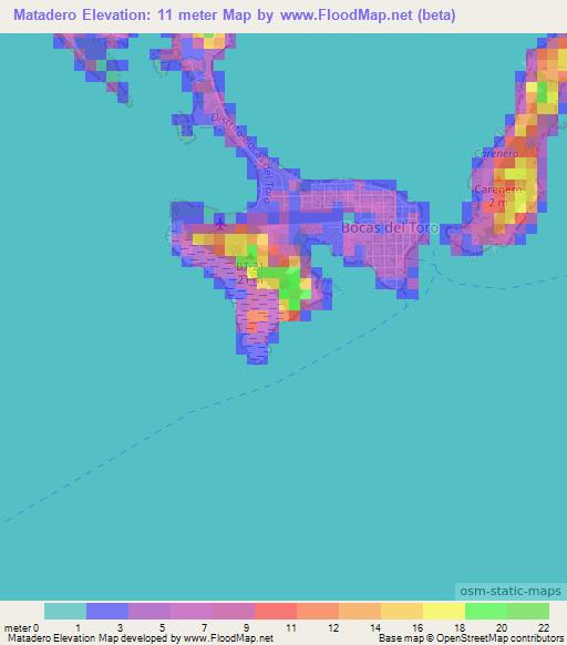 Matadero,Panama Elevation Map