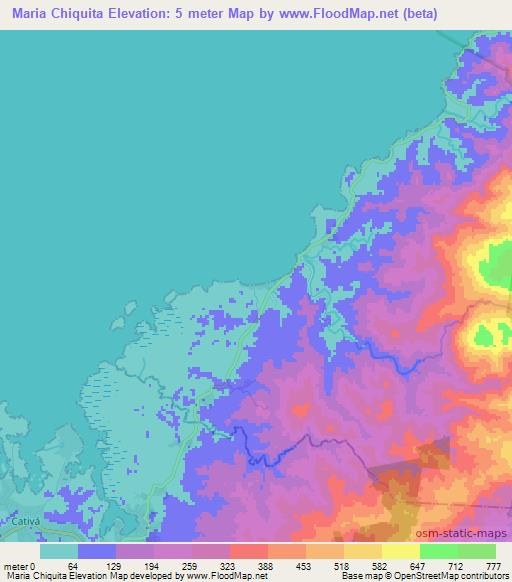 Maria Chiquita,Panama Elevation Map