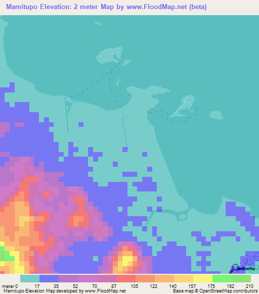 Mamitupo,Panama Elevation Map