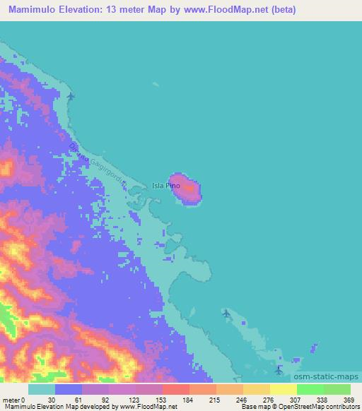 Mamimulo,Panama Elevation Map
