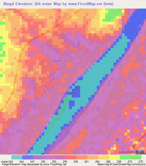 Maqal,Sudan Elevation Map