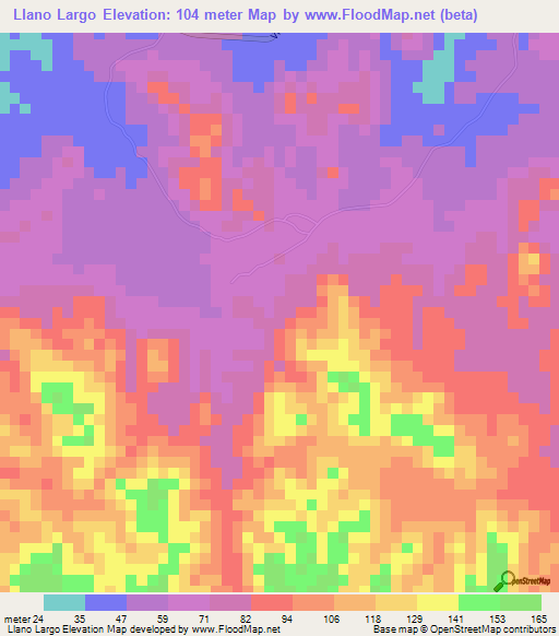 Llano Largo,Panama Elevation Map
