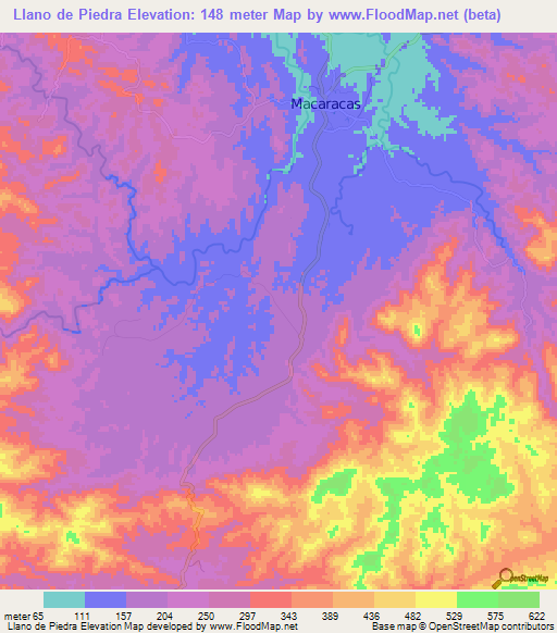 Llano de Piedra,Panama Elevation Map