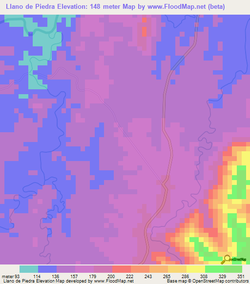 Llano de Piedra,Panama Elevation Map