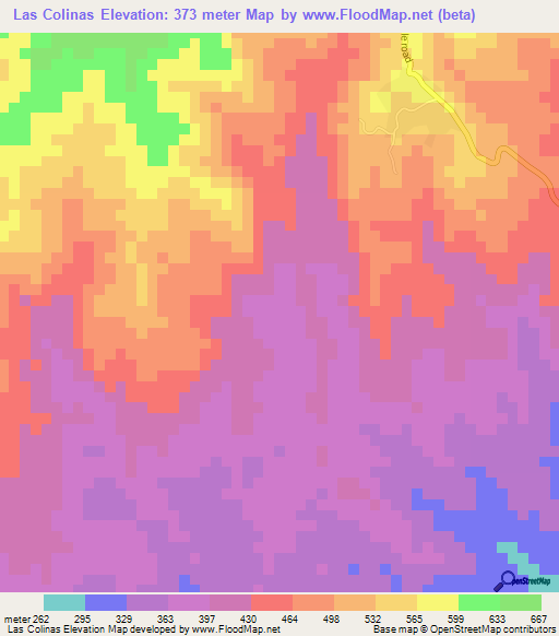 Las Colinas,Panama Elevation Map