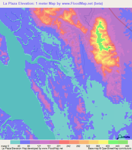 La Plaza,Panama Elevation Map